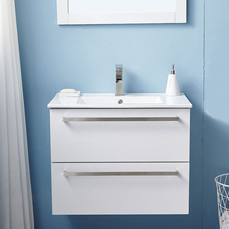 Ebern Designs Rachayl 30'' Wall Mounted Single Bathroom Vanity with